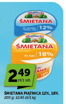 Śmietana Piątnica 18% promocja w Euro Sklep