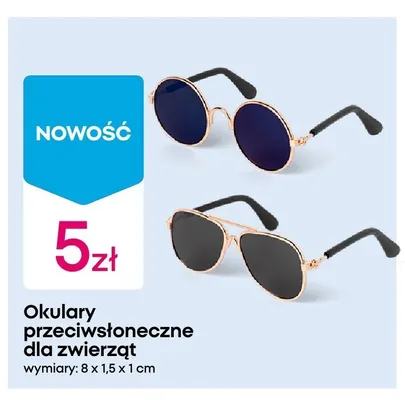 Okulary przeciwsłoneczne dla zwierząt 8x1,5x1cm promocja w Pepco