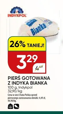 Pierś gotowana z indyka Bianka Indykpol promocja w Chata Polska