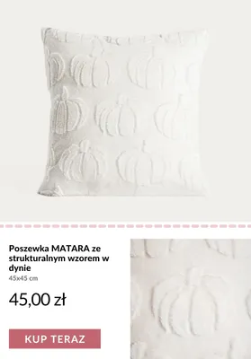 Poszewka Matara ze strukturalnym wzorem w dynie 45x45 cm promocja w Homla