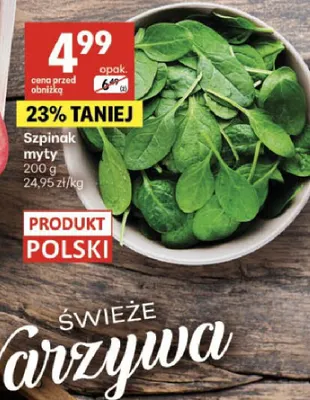 Szpinak myty promocja w Delikatesy Centrum
