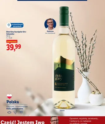 Wino białe Sauvignier Gris - Johanniter promocja w Lidl