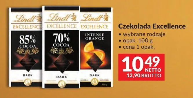 Czekolada Lindt Excellence 85% Cocoa Dark promocja w Makro