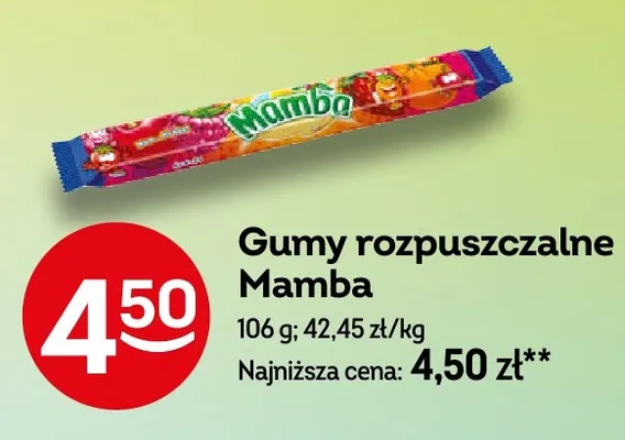 Gumy rozpuszczalne Mamba promocja w Żabka