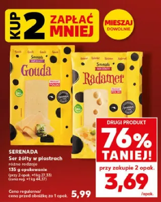 Ser żółty w plastrach Serenada promocja w Kaufland