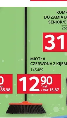 Miotła czerwona z kijem promocja w Selgros