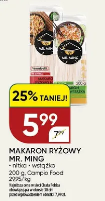 Makaron ryżowy nitka Mr. Ming promocja w Chata Polska