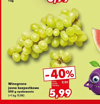 Winogrona jasne bezpestkowe promocja w Kaufland