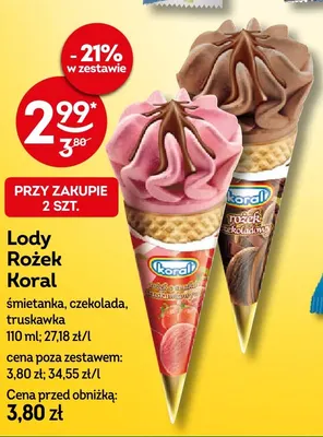 Lody Rożek śmietanka promocja w Żabka