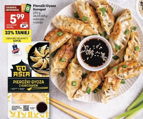 Pierożki Gyoza Konspol wybrane rodzaje promocja w Delikatesy Centrum