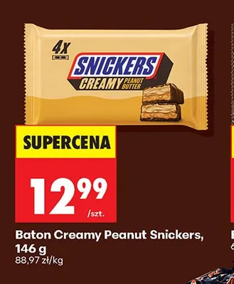 Baton Snickers Creamy Peanut 4-pak promocja w Biedronka