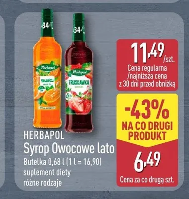Syrop Herbapol Owocowe lato truskawka promocja w Aldi