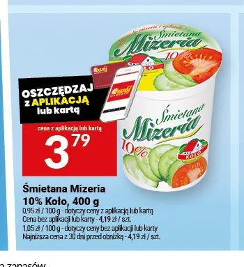 Śmietana Mizeria 10% Koło promocja w Twój Market