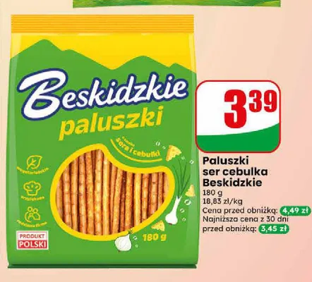 Paluszki ser cebulka Beskidzkie promocja w Dino