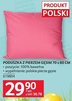 Poduszka z pierzem gęsim 70 x 80 cm promocja w Selgros