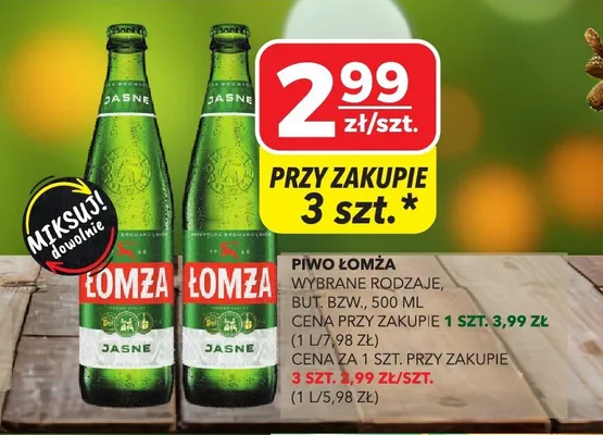 Piwo łomza jasne wybrane rodzaje promocja w Top Market