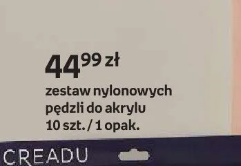 Zestaw nylonowych pędzli do akrylu Creadu 10 szt. promocja w Empik