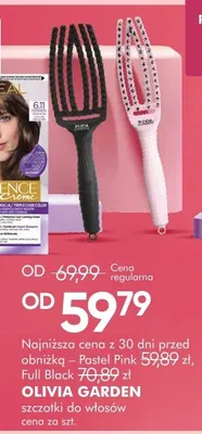 Szczotki do włosów Olivia Garden Pastel Pink lub Full Black promocja w Super-Pharm