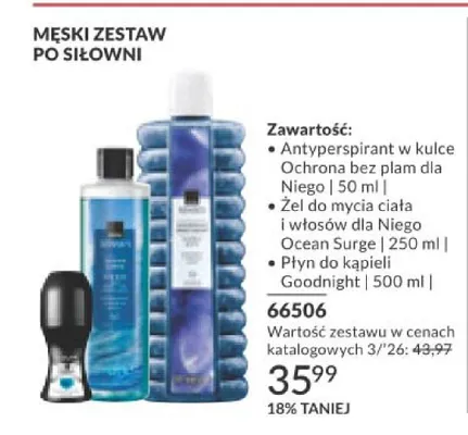 Męski zestaw po siłowni promocja w AVON