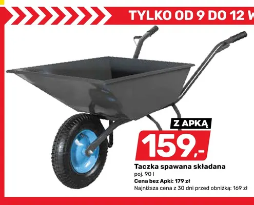 Taczka spawana składana 90 l promocja w Bricomarche