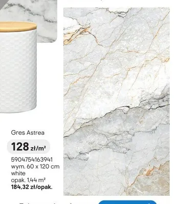 Gres Astrea white 60x120cm promocja w Castorama