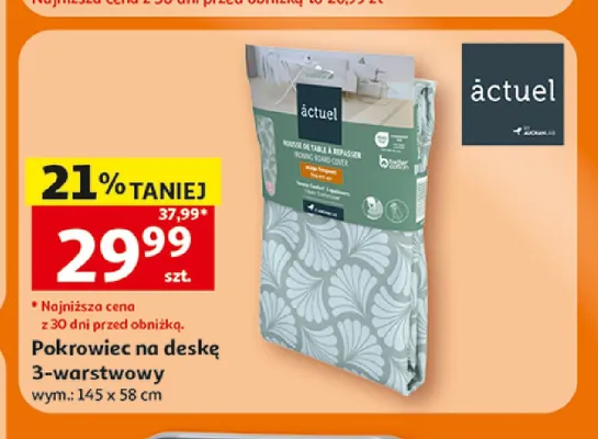 Pokrowiec na deskę do prasowania 3-warstwowy Actuel 145x58 cm promocja w Auchan