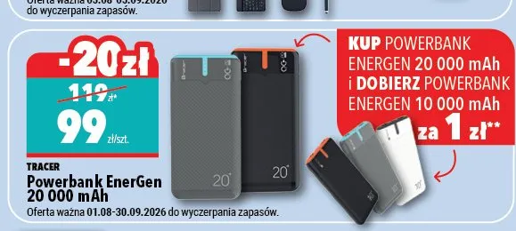 Powerbank Tracer EnerGen 20 000mAh promocja w Biedronka Home