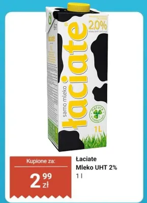 Mleko UHT 2% promocja w Dino