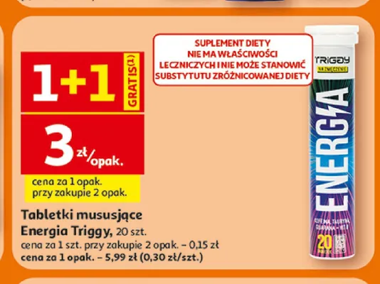 Tabletki musujące Energia Triggy promocja w Auchan
