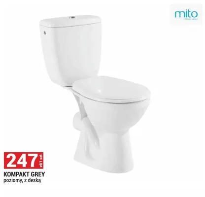 Kompakt Wc Mito Grey poziomy z deską promocja w Merkury Market