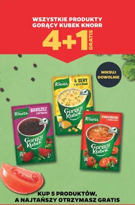 Wszystkie produkty Gorący Kubek 4+1 GRATIS Knorr promocja w Netto