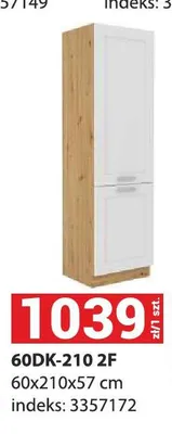 Szafka kuchenna Luna 60DK-210 2F 60x210x57cm promocja w Merkury Market