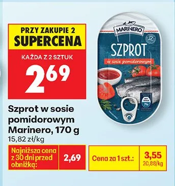 Szprot w sosie pomidorowym promocja w Biedronka