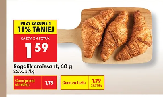 Rogalik croissant promocja w Biedronka