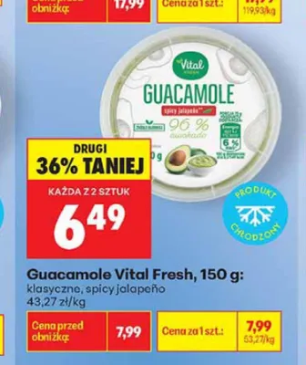 Guacamole Vital Fresh spicy jalapeño promocja w Biedronka