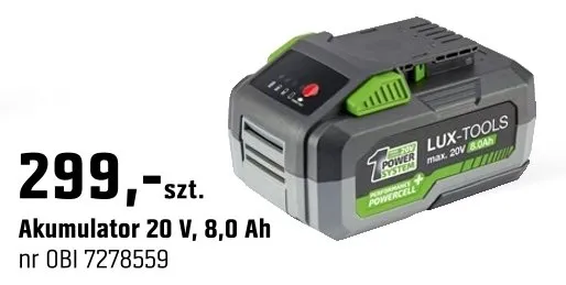 Akumulator 20 V, 8,0 Ah promocja w OBI