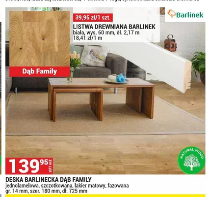 Deska barlinecka Barlinek Dąb Family promocja w Merkury Market