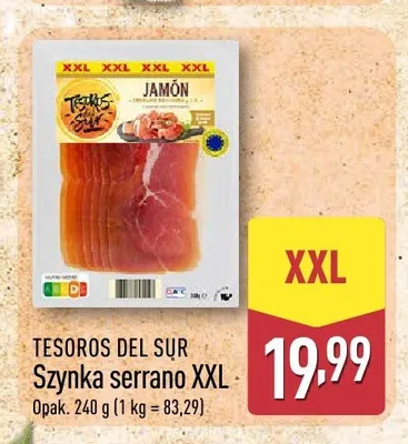 Szynka serrano XXL Tesoros del Sur promocja w Aldi