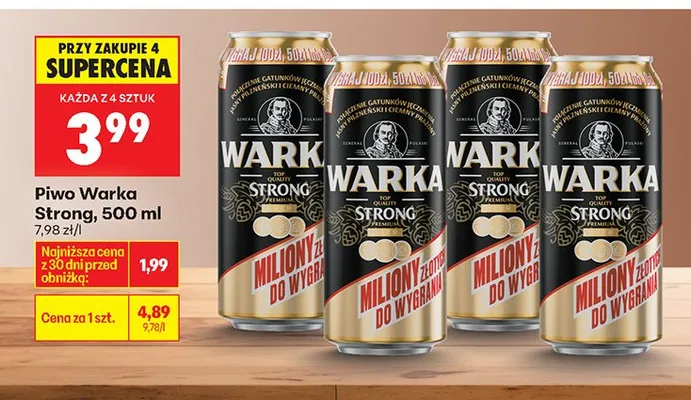 Piwo Warka Strong promocja w Biedronka