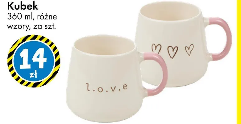Kubek 360 ml różne wzory promocja w Tedi