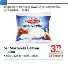 Ser Mozzarella light Galbani kulka promocja w Makro