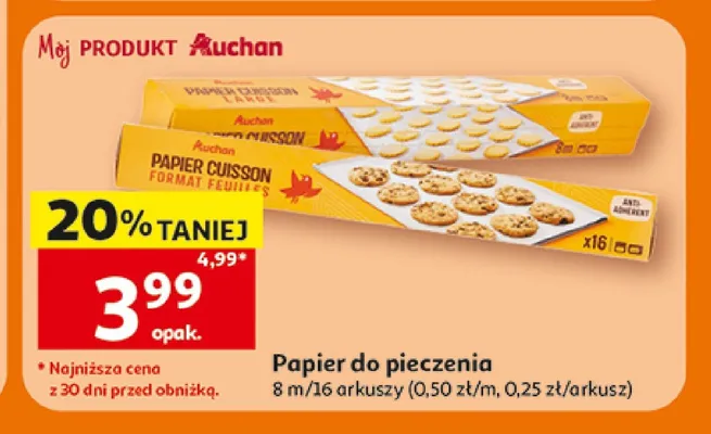 Papier do pieczenia Auchan promocja w Auchan