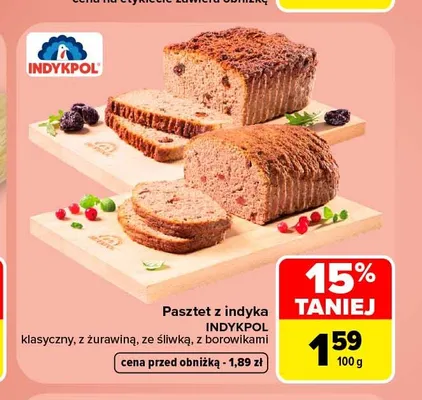 Pasztet z indyka z żurawiną Indykpol promocja w Carrefour Market