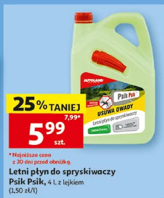 Letni płyn do spryskiwaczy Psik Psik Autoland promocja w Auchan