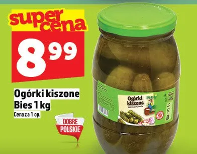 Ogórki kiszone Bies 1 kg promocja w TOPAZ