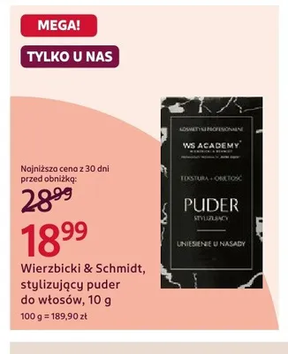 Stylizujący puder do włosów Wierzbicki & Schmidt promocja w Rossmann