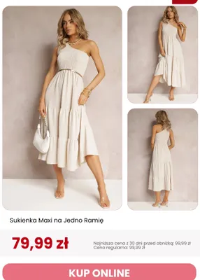 Sukienka maxi na jedno ramię Renee promocja w Renee