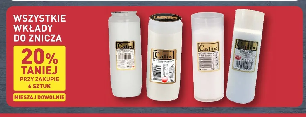 Wkład do znicza olejowy Calix promocja w Aldi