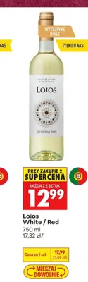 Wino wytrawne czerwone Loios Red promocja w Biedronka