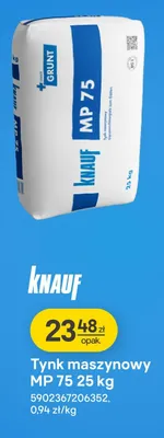 Tynk maszynowy MP 75 promocja w Castorama
